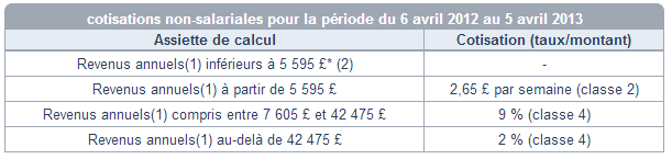 rémunération dirigeant : charges sociales du travalleur non salarié au royaume uni